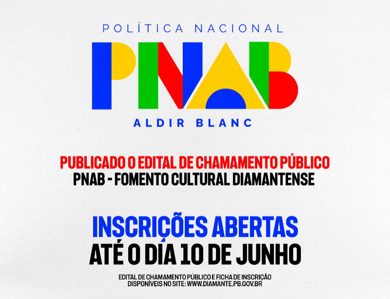 Diamante abre inscries para Edital de fomento  cultura atravs da Lei Aldir Blanc
