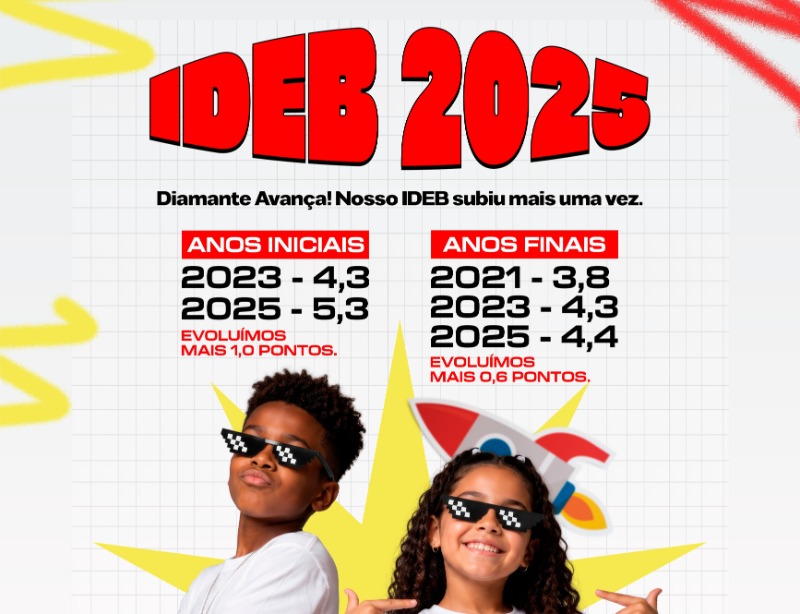 Ideb aponta avan�o na qualidade da educa��o em Diamante